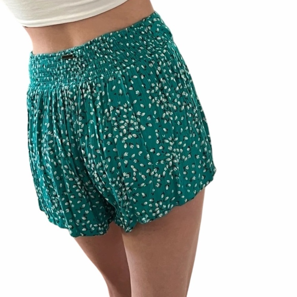 Billabong Teal Turquoise Wave Walk Flowy Shorts Size Medium - Picture 2 of 8
